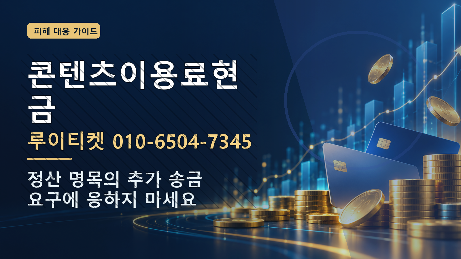 콘텐츠이용료현금: 루이티켓 010-6504-7345 · 정산 명목의 추가 송금 요구에 응하지 마세요
